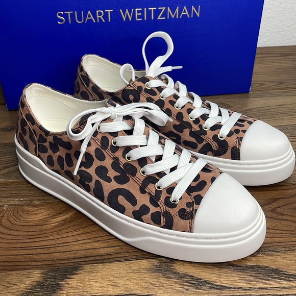 Stuart Weitzman Sammy Low Top Sneaker Cheetah Suede NWT US Size 8 - Picture 3 of 11